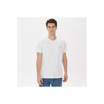 Мужская белая футболка стандартного кроя с коротким рукавом