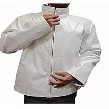 Мужская белая куртка из натуральной овечьей кожи, приталенная мотоциклетная куртка, байкерская куртка, куртка Cafe Rider, клубная куртка, подарок для него XS белый