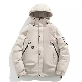 Мужская белая куртка на утином пуху, теплая толстая куртка-пуховик с капюшоном, повседневное пальто, зимняя теплая парка для мужчин XS зелёный