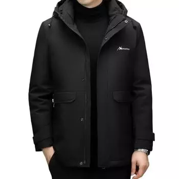 Мужская белая куртка-пуховик с капюшоном для молодежи и среднего возраста, повседневная, деловая, утепленная куртка, мужская одежда M