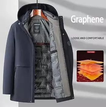 Мужская белая куртка теплая с капюшоном толстая приталенная куртка-пуховик повседневное пальто термо XXXXXL