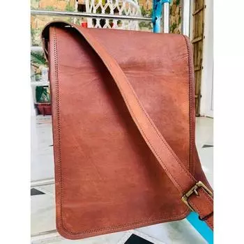 Мужская безопасная кожаная винтажная сумка-мессенджер для ноутбука ручной работы, портфель-сатчел 11 x 9 x 3 in коричневый