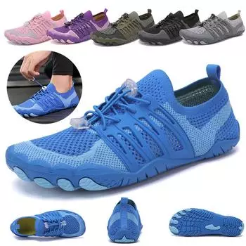 Мужская босиком аква-обувь Женские быстросохнущие пляжные сандалии для плавания в воде Дренажные кроссовки для плавания вверх по течению для фитнеса Йога Дайвинг Пеший туризм Серфинг Кемпинг 36 синий