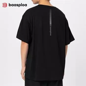 Мужская брендовая футболка Baasploa «Все преимущества» Мягкая и удобная мужская дышащая спортивная одежда для бега на открытом воздухе Мужская спортивная одежда с коротким рукавом