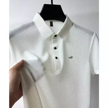 Мужская брендовая трикотажная рубашка-поло с вышивкой, весна/лето, элитная модная деловая повседневная дышащая футболка с короткими рукавами CN size L