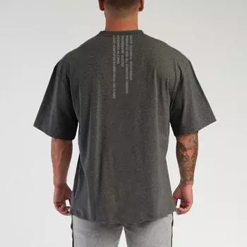 Мужская брендовая верхняя одежда Muscleguys в стиле хип-хоп с короткими рукавами, летняя свободная хлопковая одежда, футболка с половиной рукавов с принтами в европейском и американском стиле M чёрный