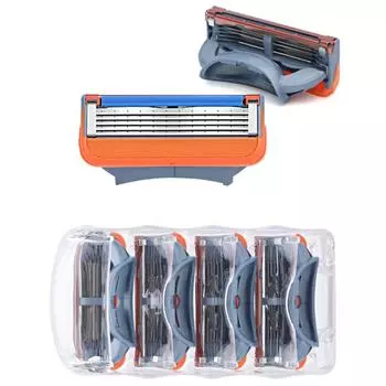 Мужская бритва, 4 шт., пятислойная бритва для бритья, набор с 4 лезвиями, помогает тщательно удалить остатки усов