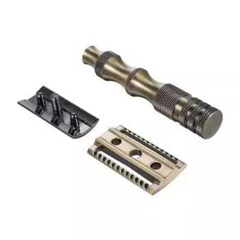 Мужская бритва для бритья. Винтажная ручная бритва. Двусторонняя безопасная бритва. бронзовый