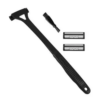 Мужская бритва для спины с 2 головками, длинной ручкой, для ванны и душа, для триммера для спины, эргономичные ручные инструменты для влажного и сухого удаления волос на теле