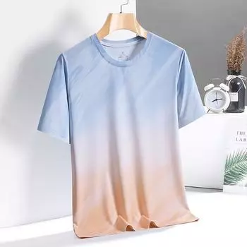 Мужская быстросохнущая футболка с круглым вырезом Ice Silk Cool Breathable с короткими рукавами и коротким рукавом XXXXXL