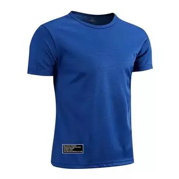 Мужская быстросохнущая сетка с круглым вырезом Do The Work, летняя спортивная футболка для бега, баскетбола, бега, баскетбола, модная повседневная дышащая спортивная футболка с принтом L синий