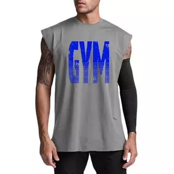 Мужская быстросохнущая сетка с принтом Do The Work, Новое поступление, летняя удобная майка для бодибилдинга, фитнеса и тренировок, модная удобная майка M серый