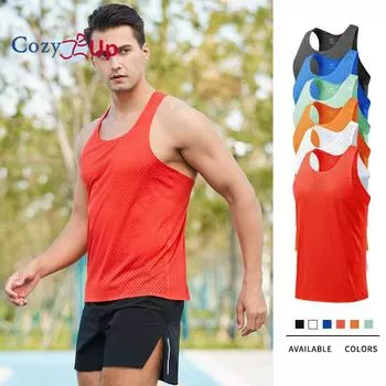 Мужская быстросохнущая спортивная майка Cozy Up для бодибилдинга, занятий в спортзале, занятий бегом, фитнесом, тренировок, без рукавов S красный