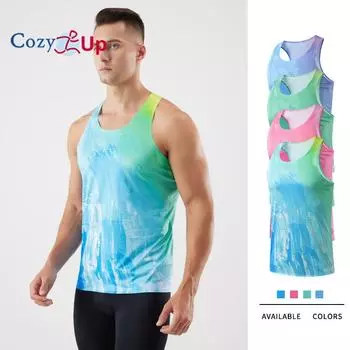 Мужская быстросохнущая спортивная майка Cozy Up для бодибилдинга, занятий в спортзале, занятий бегом, фитнесом, тренировок, без рукавов S морская волна