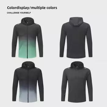 Мужская быстросохнущая ветровка с капюшоном: Куртка для бега и тренировок осень/зима XL