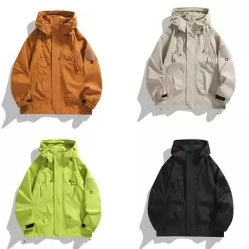 Мужская быстросохнущая ветрозащитная куртка с несколькими карманами, водонепроницаемая износостойкая куртка, куртки для уличного туризма, путешествий, охоты и альпинизма S чёрный