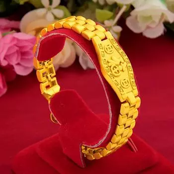 Мужская цепочка для часов Fuzi золотого цвета Zhaocai, комбинированный браслет с пескоструйной обработкой ювелирных изделий 20cm золотой