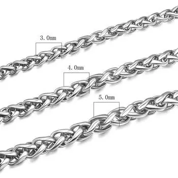 Мужская цепочка Keel Single Chain из нержавеющей стали Цепочка для пары Ключица Ожерелье Ювелирные изделия Подарок 3mm*50cm серебряный