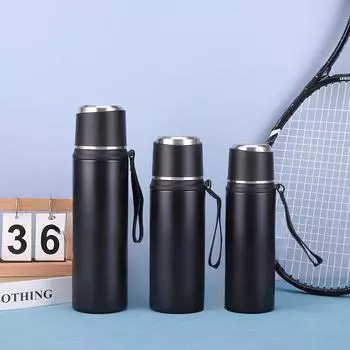 Мужская чашка-термос из нержавеющей стали 304, высококачественная пузырьковая чашка для чая, разделительная чашка для чая 500ml чёрный