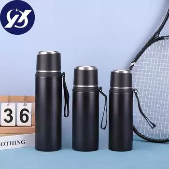 Мужская чашка-термос из нержавеющей стали 304, высококачественная пузырьковая чашка для чая, разделительная чашка для чая 500ml чёрный