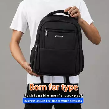 Мужская черная деловая сумка, многофункциональный водонепроницаемый рюкзак для ноутбука, школьная сумка с двумя плечами, большая вместительная дорожная сумка