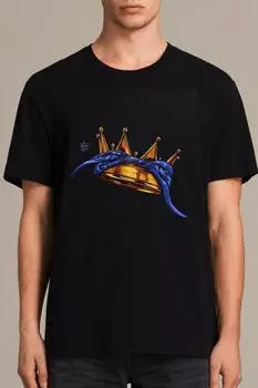 Мужская черная футболка с короной