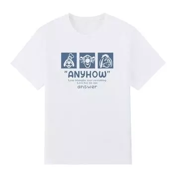 Мужская черная футболка с принтом Anyhow Pattern Super Large TShirt Best of Friends No-Cut Transfer Paper Печати Хлопковая футболка S белый