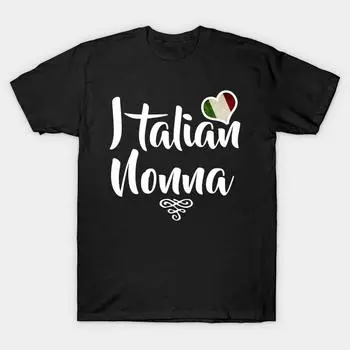 Мужская черная футболка с принтом, футболка большого размера italian-nonna, хлопковая футболка с принтом на бумаге для переноса без вырезов 4XL чёрный