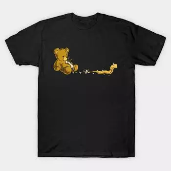 Мужская черная футболка с принтом, очень большая футболка alien-chestburster-bear, без выреза, с принтом на бумаге для переноса, хлопковая футболка 3XL чёрный