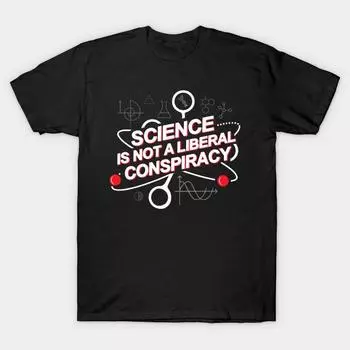 Мужская черная футболка с принтом, очень большая футболка science-is-not-a-liberal-conspiracy, хлопковая футболка с принтом на бумаге для переноса без разрезов S чёрный