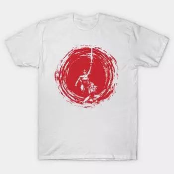 Мужская черная футболка с принтом, очень большая футболка Conan No-Cut Transfer Paper Print Cotton Tshirt M белый