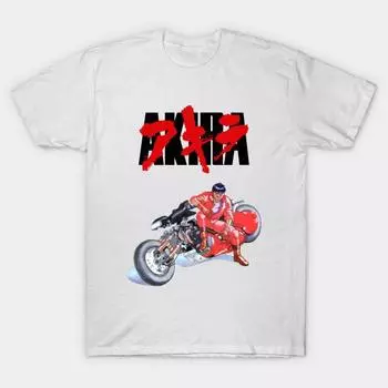 Мужская черная футболка с принтом, очень большая футболка Akira No-Cut Transfer Paper Print Cotton Tshirt 3XL белый