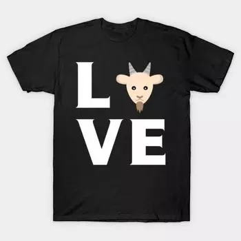 Мужская черная футболка с принтом, очень большая футболка love-goat-animal, без вырезов, с принтом на бумаге для переноса, хлопковая футболка L чёрный