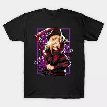 Мужская черная футболка с принтом, очень большая футболкаNightmare Blood Devil No-Cut Transfer Paper Print Cotton Tshirt L чёрный