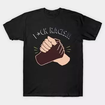 Мужская черная футболка с принтом, очень большая футболка forget-racism-motivational-inspirational-tshirt, футболка из хлопка с принтом на бумаге для переноса без разрезов S чёрный