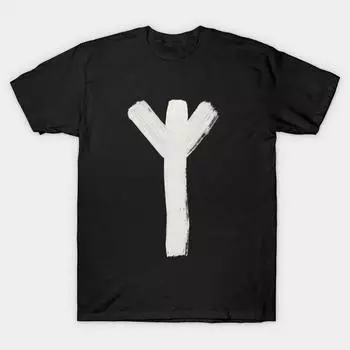 Мужская черная футболка с принтом, очень большая футболка anglo-saxon-futhorc-eolh-elk-sedge-x-inverted, хлопковая футболка с принтом на бумаге для переноса изображения без разрезов XL чёрный