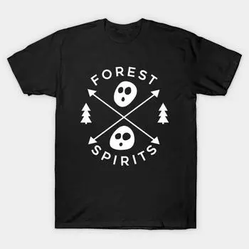 Мужская черная футболка с принтом, очень большая футболка Forest Spirits No-Cut Transfer Paper Print Cotton Tshirt 4XL чёрный