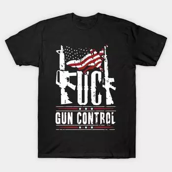 Мужская черная футболка с принтом, очень большая футболка с принтом «gun-control», хлопковая футболка с принтом на бумаге без резки L чёрный
