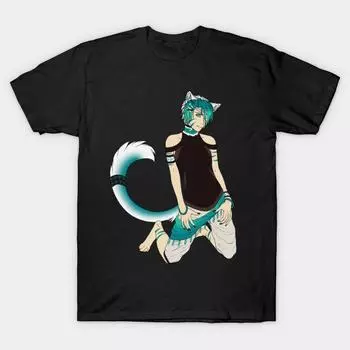 Мужская черная футболка с принтом, очень большая футболка Naji No Cut Transfer Paper Print Cotton Tshirt L чёрный