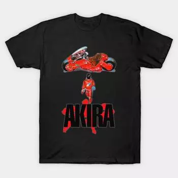 Мужская черная футболка с принтом, очень большая футболка Akira No-Cut Transfer Paper Print Cotton Tshirt 2XL чёрный
