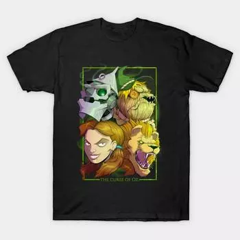 Мужская черная футболка с принтом, очень большая футболка the-curse-of-oz, хлопковая футболка с принтом на бумаге для переноса без разрезов S чёрный