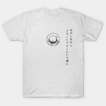 Мужская черная футболка с принтом, очень большая футболкаОднажды в Ист-Блю с принтом на бумаге без вырезания, хлопковая футболка 4XL белый