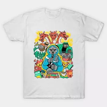 Мужская черная футболка с принтом, очень большая футболка MF DOOM & FRIENDS, хлопковая футболка с принтом на бумаге без вырезания XL белый