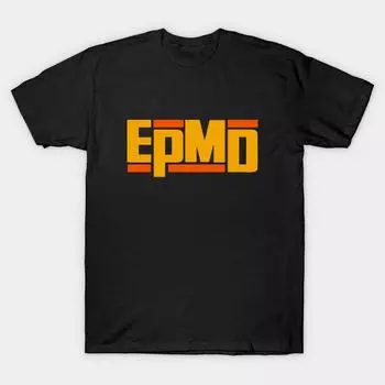 Мужская черная футболка с принтом, очень большая футболка EPMD, хлопковая футболка с принтом на бумаге для переноса без разрезов 4XL чёрный