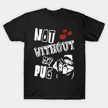 Мужская черная футболка с принтом, очень большая футболка not-without-my-pug-shirt, хлопковая футболка с принтом на бумаге для переноса изображений без разрезов 4XL чёрный