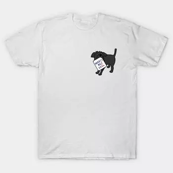 Мужская черная футболка с принтом, очень большая футболка с маленькой милой собакой и надписью Harris Walz 2024, хлопковая футболка с принтом на бумаге для переноса без резки S белый