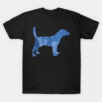 Мужская черная футболка с принтом, очень большая футболка с принтом бигля, хлопковая футболка с принтом на бумаге без вырезов L чёрный