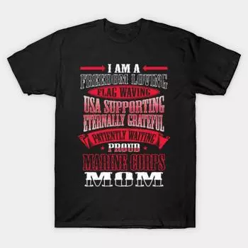 Мужская черная футболка с принтом, очень большой размер, футболка proud-marine-mom-tshirt, хлопковая футболка с принтом на бумаге для переноса изображений без разрезов 2XL чёрный