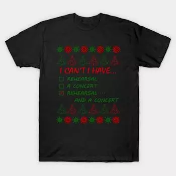 Мужская черная футболка с принтом, очень большая футболка i-cant-have-rehearsal-ugly-sweater-tee, хлопковая футболка с принтом на бумаге для переноса без разрезов S чёрный