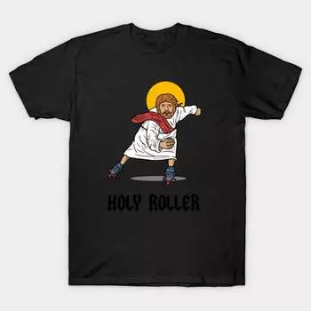 Мужская черная футболка с принтом, очень большая футболка holy-roller, хлопковая футболка с принтом на бумаге для переноса без вырезания 5XL чёрный